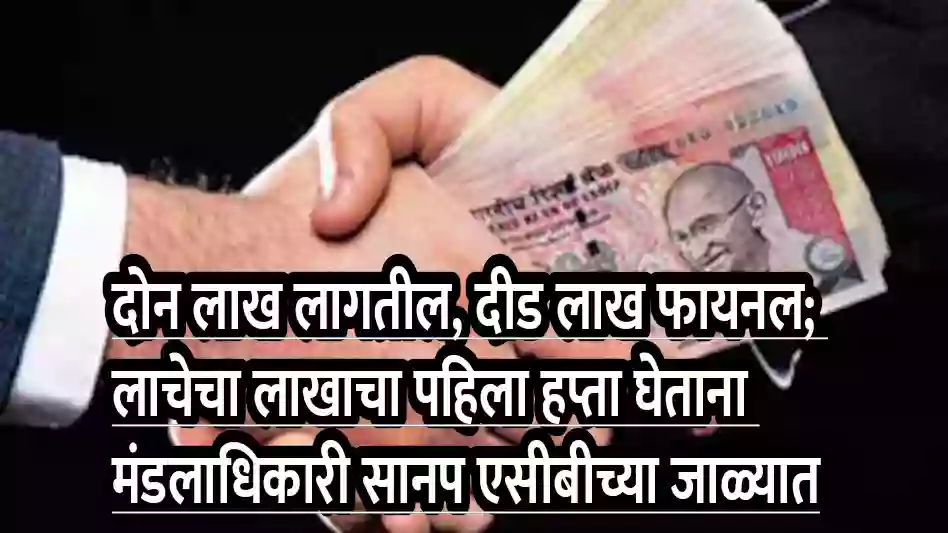 दोन लाख लागतील, दीड लाख फायनल; लाचेचा लाखाचा पहिला हप्ता घेताना मंडलाधिकारी सानप एसीबीच्या जाळ्यात